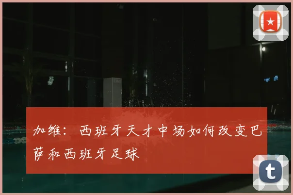 加维：西班牙天才中场如何改变巴萨和西班牙足球